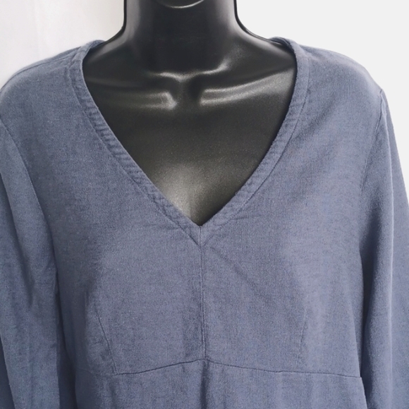 Pendleton Womens Embroidered Sleeve Dress Sz S Vintage Indigo Cotton Linen Shift - Picture 2 of 7